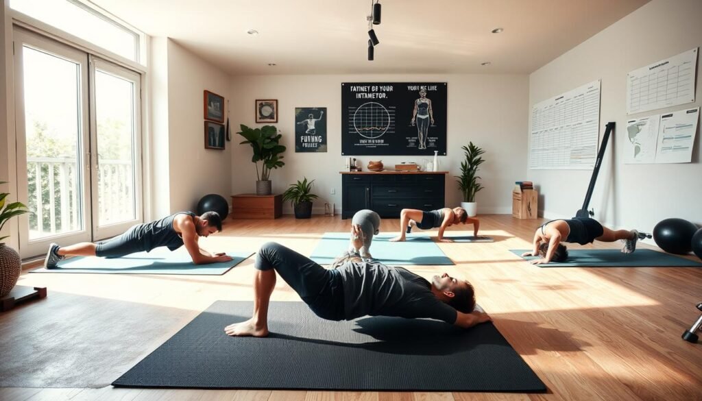 home workout routines with bodyweight exercises progress tracking
