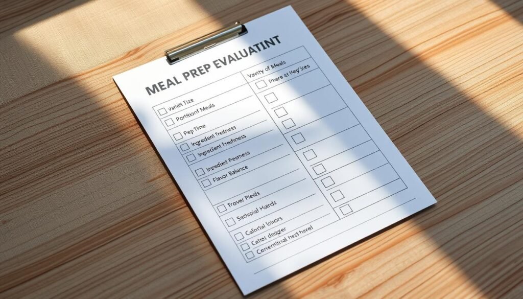 meal prep evaluation checklist