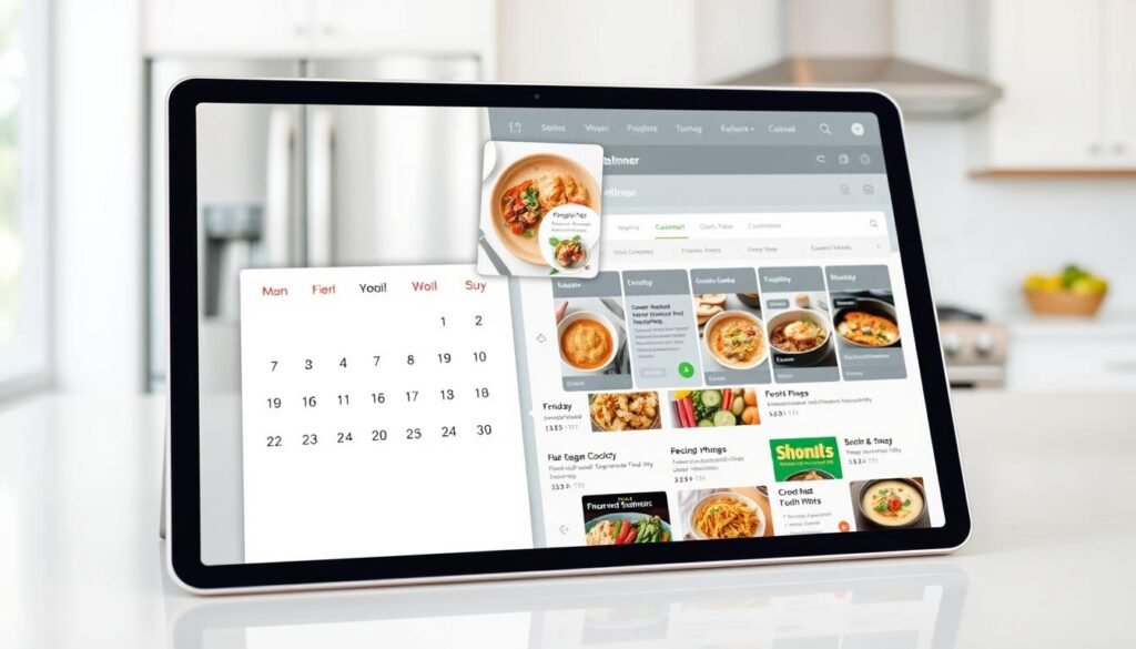 meal prep planner interface example