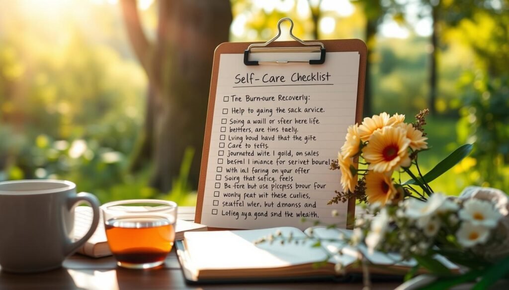 self-care checklist for burnout recovery