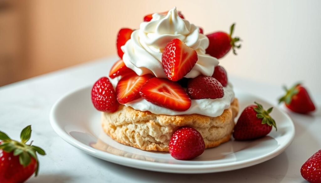 vegan strawberry shortcake with dairy-free whipped cream