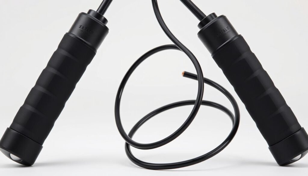 Adjustable jump rope with ball bearing system and memory foam handles