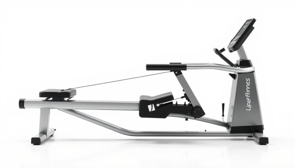 Life Fitness Heat Row with aluminum rail and backlit console