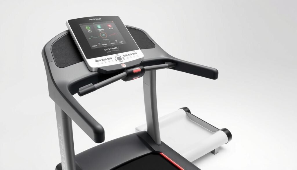 Life Fitness T5 Treadmill with Track Connect console showing workout metrics