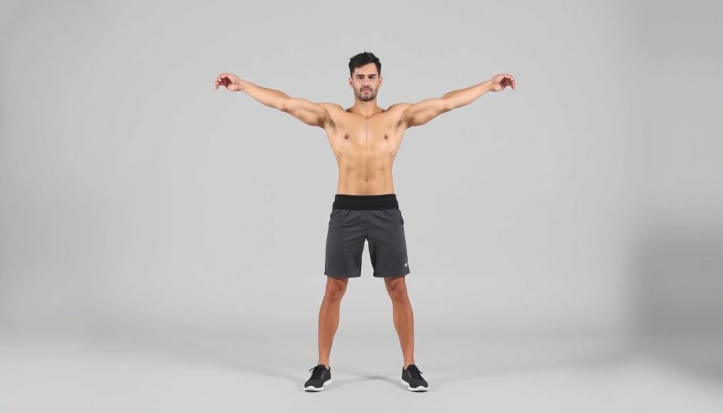 Person performing resistance band lateral raise for shoulder toning