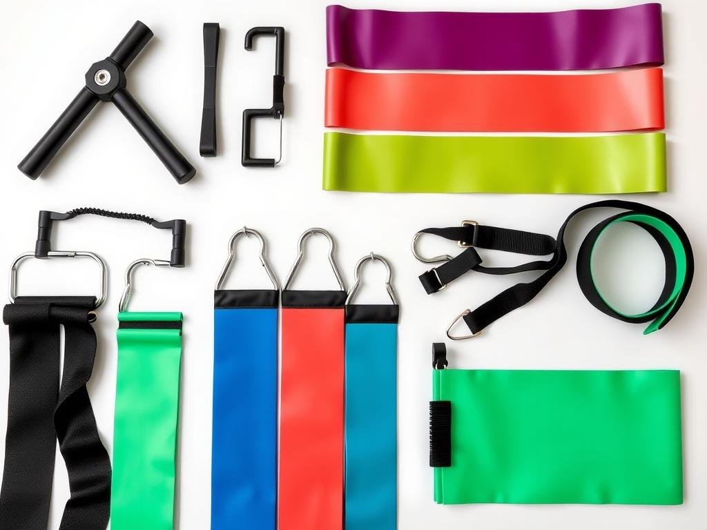 Resistance bands set with handles, door anchor, and ankle straps