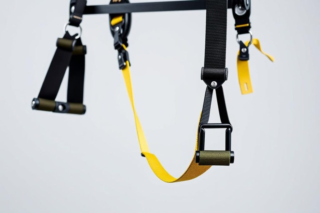 Suspension training system with adjustable straps and multiple anchoring options