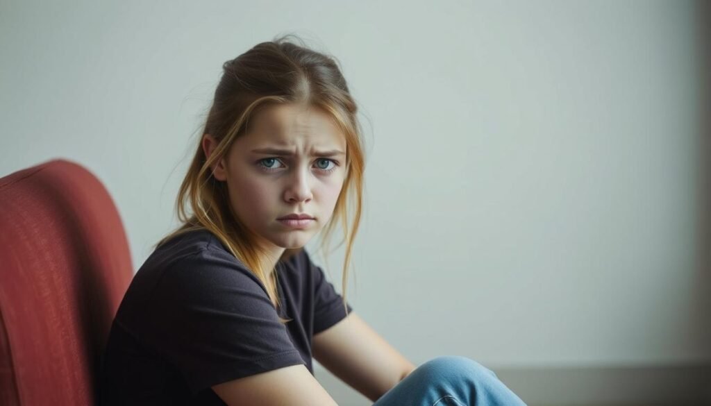 Woman experiencing borderline personality disorder symptoms showing emotional distress