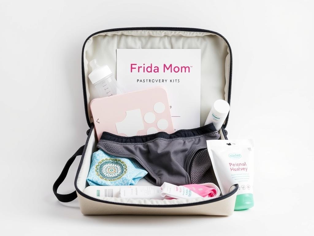 Frida Mom Postpartum Recovery Kit with essential recovery items
