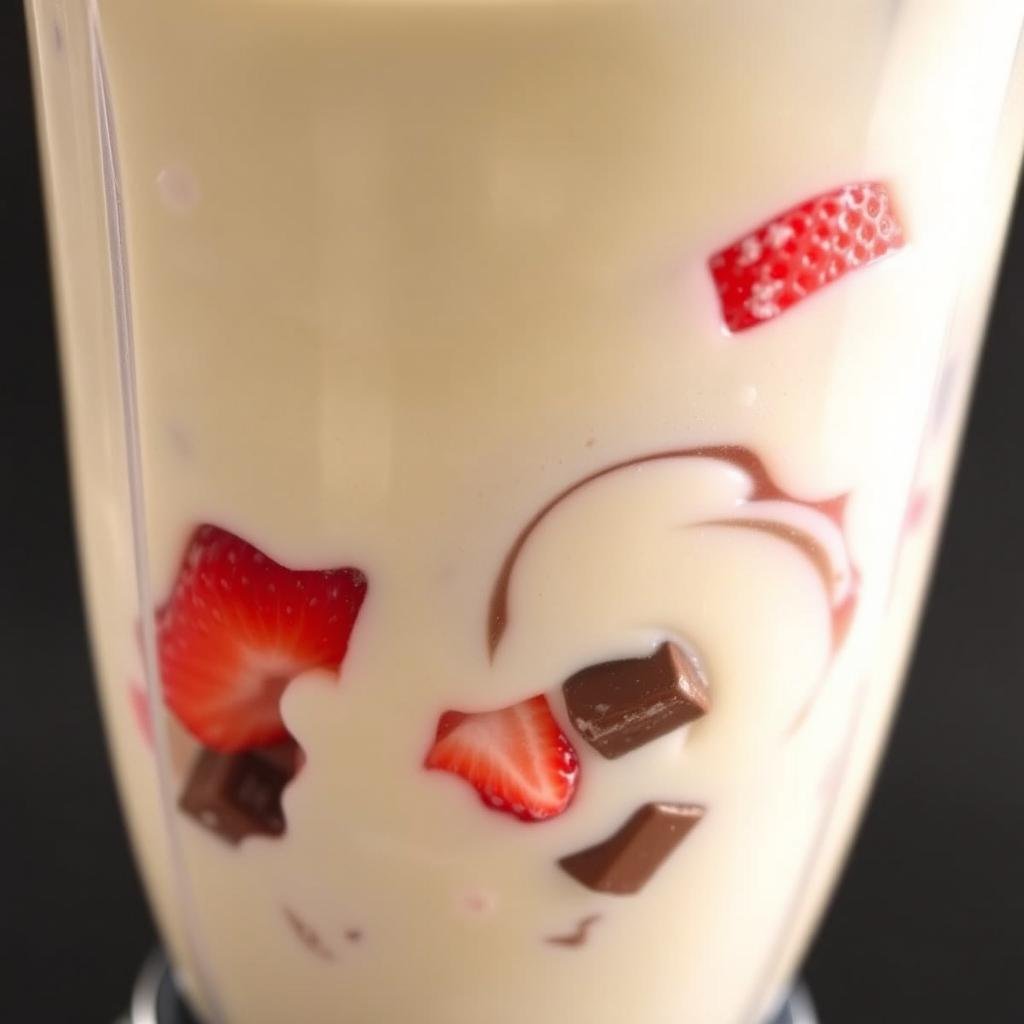 Frozen dessert being made in Magic Bullet Blender