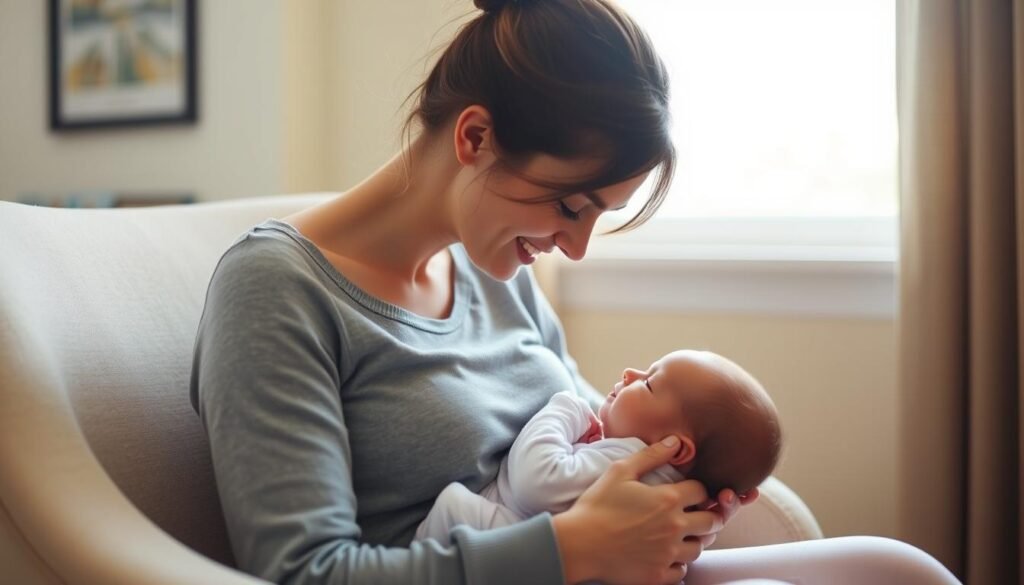 Mother and baby bonding during postpartum recovery