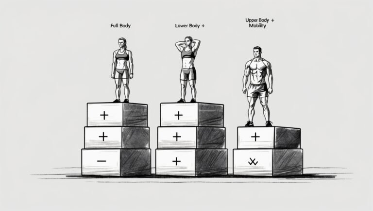 Beginner A/B/C workout routine structure.