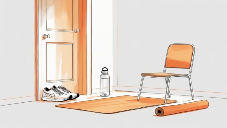 Phoenix 10 home workout setup with sneakers placed neatly by t 0