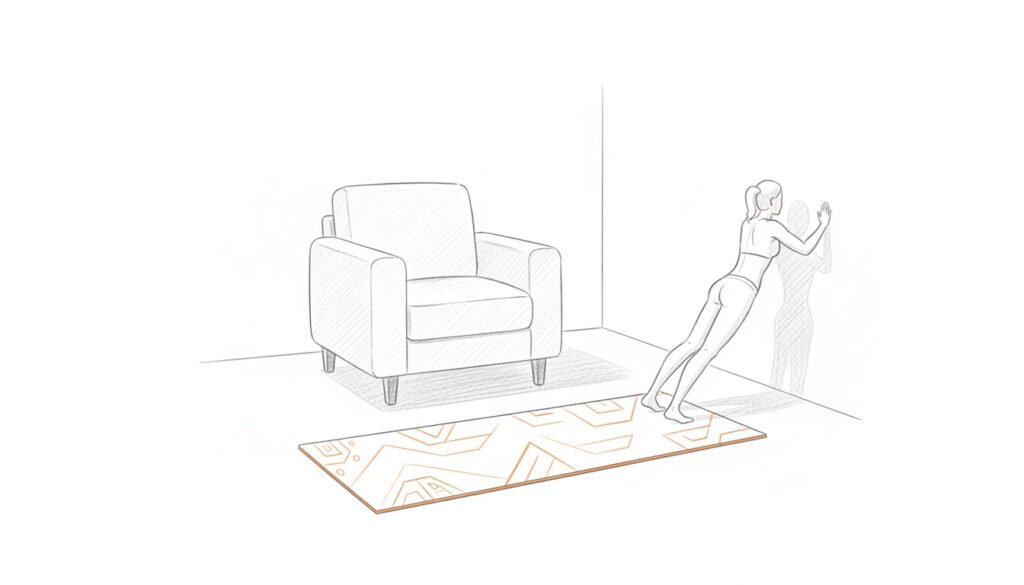 Beginner strength training at home with no equipment.