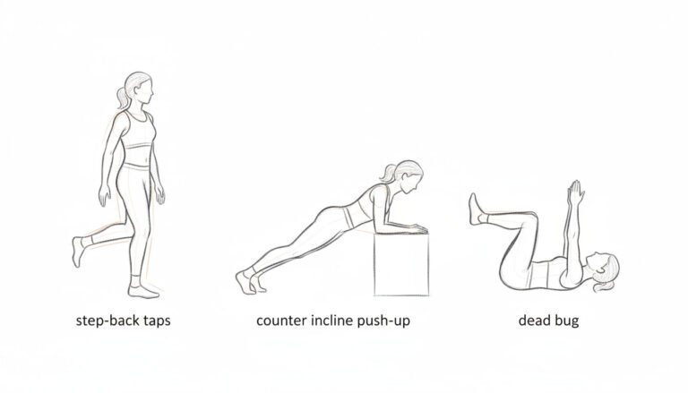 Workout B beginner moves and core exercises.