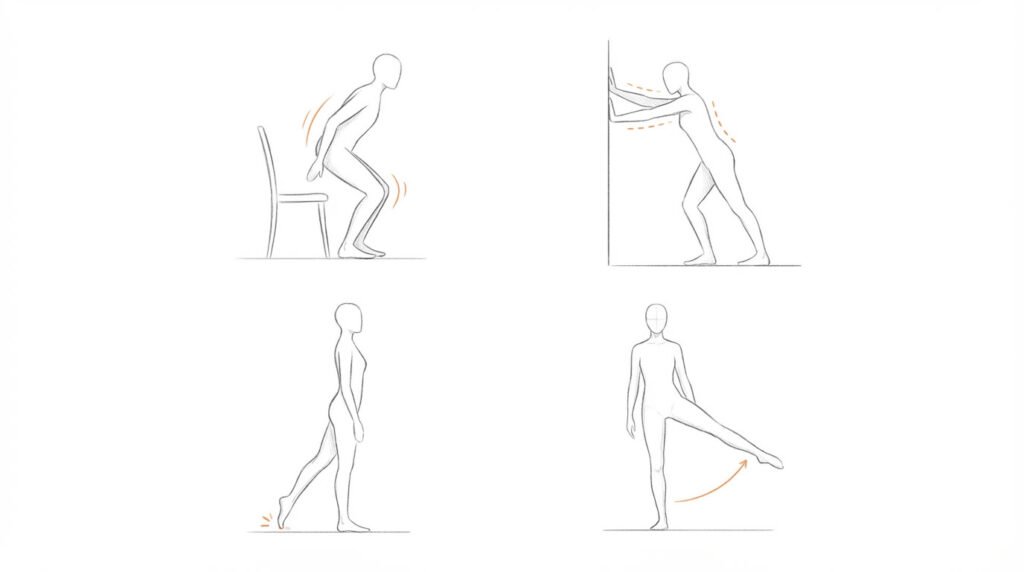 gemini image 2 four simple line art figures showing chair sit to stand wall push up step back t 1