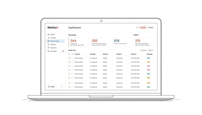 Wellness tracking dashboard concept in a simple system